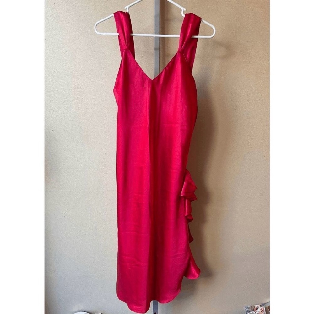 Victoria's Secret Vintage Ruffled Side Red Nightgown Size Medium